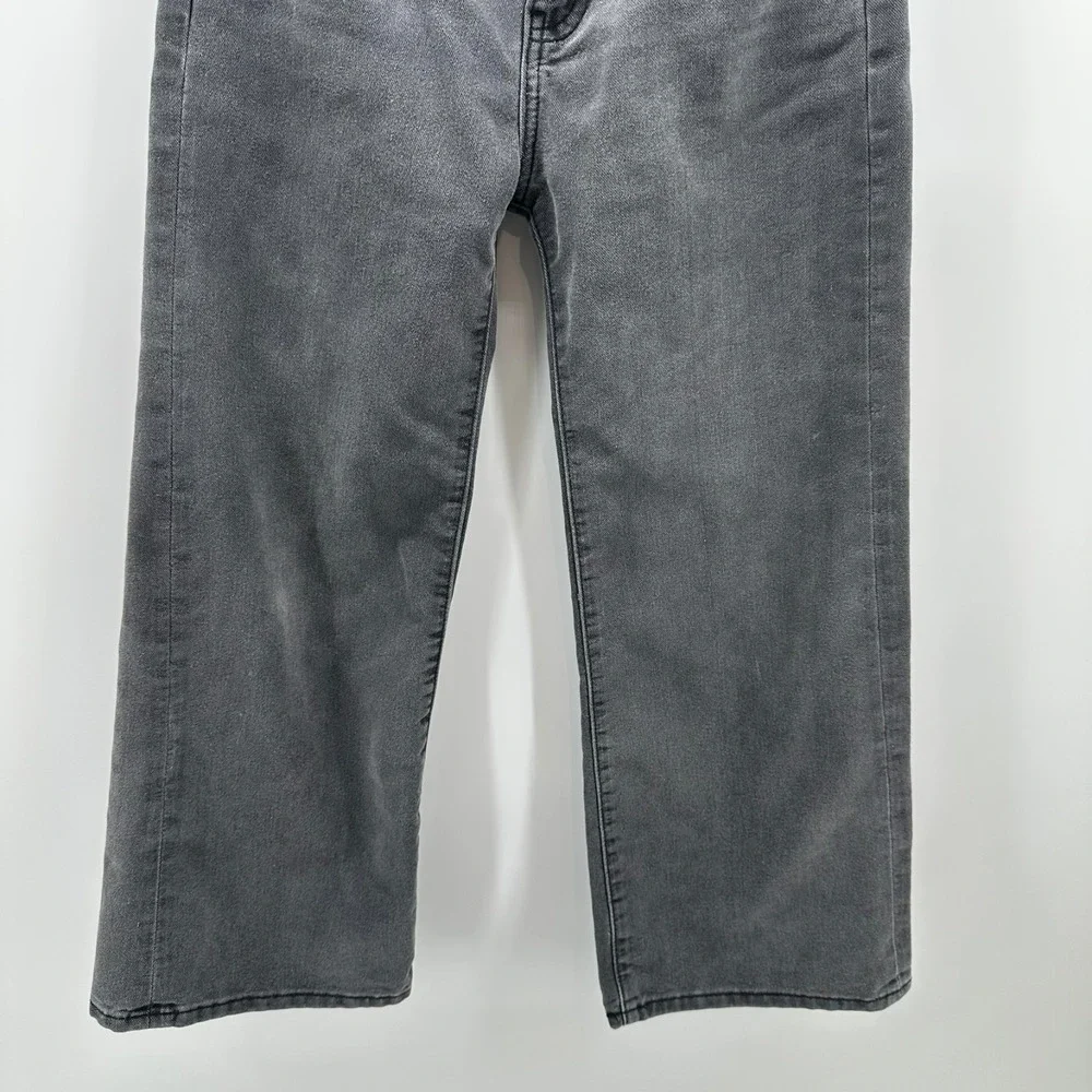Old Navy Baggy Wide Leg Jeans Girls 10 Black Denim High Rise Built-In Tough‎